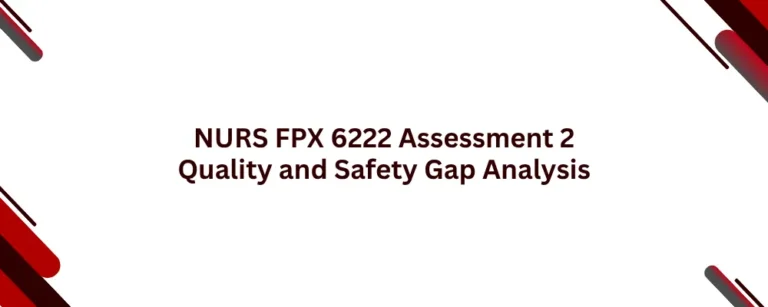 NURS FPX 6222 Assessment 2 Quality and Safety Gap Analysis